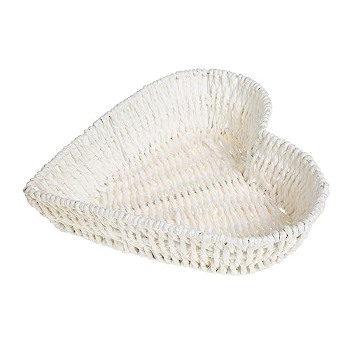 SOLUSTRE Canasta De Almacenamiento Forma De Corazón Para Escritorio De Comida Decorativa Cesta De Almacenaje Para Hogar y Organización De Accesorios