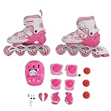 Adjustable Kids Inline Skates, Joyful Sport with Strong Core Training for Boys Girls Indoor Outdoor Activity, Full Body Aerobic Exercise
