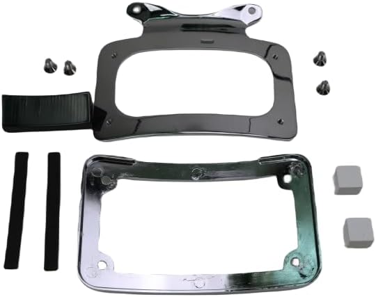 Motorcycle 7inchx4inch License Plate Frame Bracket Holder for Harley Street Glide Road King 2010 2011 2012 2013 2014 2015 FLHX FLHXS FLHXSE FLTRX FLTRXS Touring Chrome