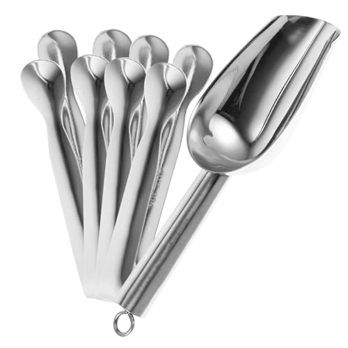 Alipis Set 6 in 1 Di Paletta Per Ghiaccio E Pinze in Acciaio Inossidabile Paletta Per Alimenti E Paletta Per Cereali Argento - Utensile Da Cucina Con Impugnatura Comoda