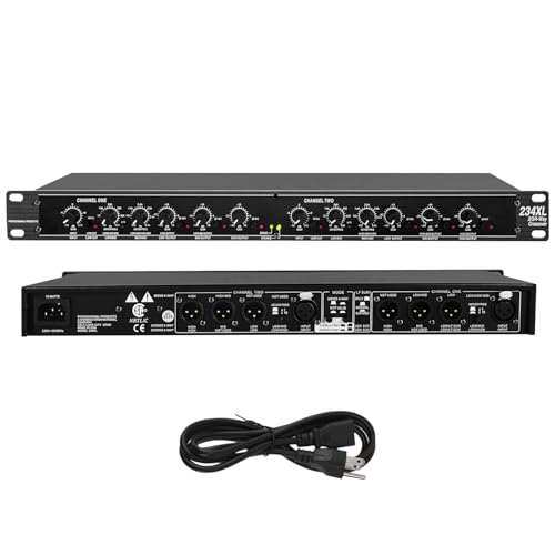 Professional Audio Crossover, 2-Way 3-Way Stereo 4 Way Mono Crossover Audio Sound Processing Crossover for PA System Stage Performance, XLR Input Output and Subwoofer (234XL)