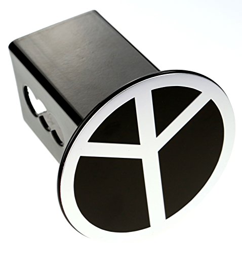 Everhitch Metal Embossed Emblem On Metal Trailer Hitch Cover (Fits 2" Receivers, Chrome Peace) #TOP2