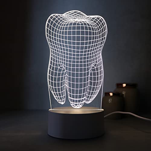 Luminária LED 3dD decorativa (Dente / Dentista)