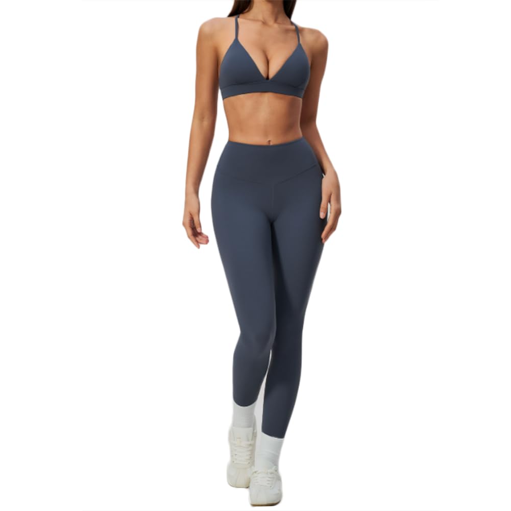 Reggiseno Sport Coppa Triangolare + Leggings Yoga Vita Alta