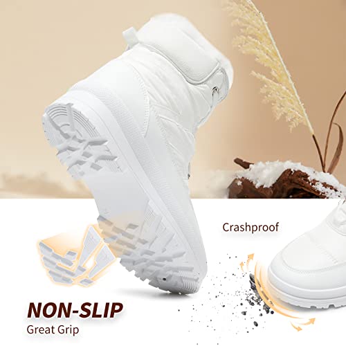BABUDOG Womens Warm Fur Lined Mid-Calf Boots Waterproof Winter Snow Boots Non-slip Lace up Combat Boots4