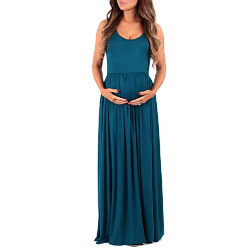 Women's Ruched Sleeveless Maternity Dress in Regular and Plus Sizes - Made in USA