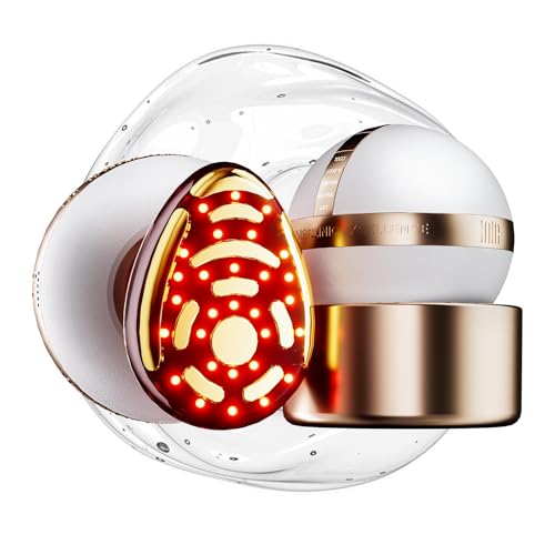INIA SPHERA Upgraded 8-in-1 Microcurrent Facial Device for Face & Neck Red Light Thermal & Cooling Beauty Tool 5 Custom Modes at-Home Skin Stimulation & Glow Care Skincare Tool