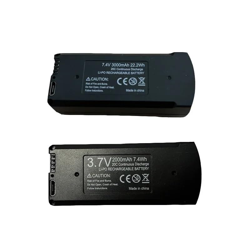 Batterie LiPo 7,4 V 3000 MAh Pour Drone V168 Pro Max - Rechargeable, Avec Câble USB 5-en-1