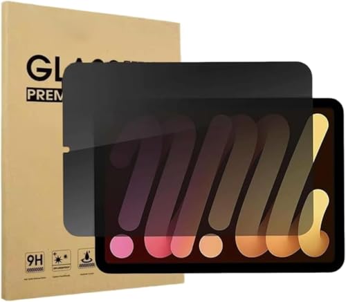 XINDERS 1 Privacy Screen Protector for iPad Mini [8.3 Inch] [Mini 7 A17 Pro 7th Gen 2024 & Mini 6th Gen 2021 Release] Tempered Glass 2.5D Edge,iPad Mini 7 & 6,Case Friendly