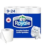 Royale Everyday Comfort Toilet Paper, 9 Equal 24 Rolls, 327 Sheets per Roll