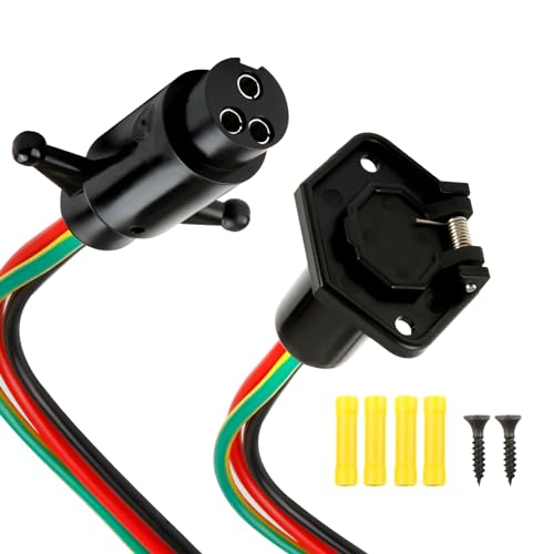 70A Trolling Motor Plug & Receptacle for 2 or 3 Wire 12-48V Systems, Boat Trolling Boat Plug & Socket Set Compatible with Minn Kota Marine Boat, Watertight Heavy Duty Electrical Power Connector