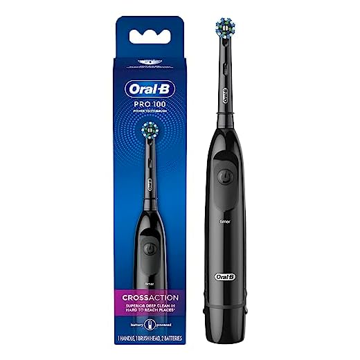 Oral-B Pro 100 CrossAction, Battery Powered Electric Toothbrush, Black