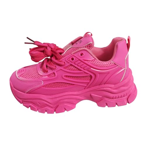 Chaussures de loisirs à lacets avec semelle épaisse amortissante pour femme