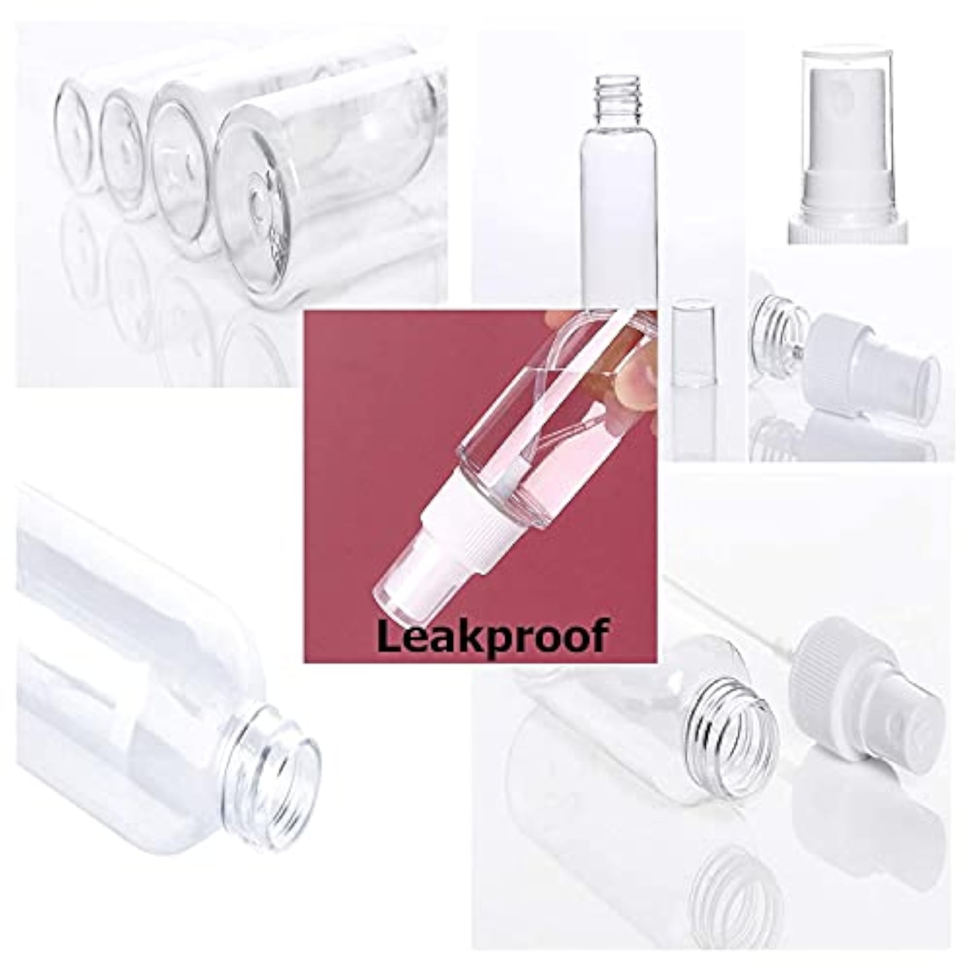SVS Empty Plastic Transparent Refillable Fine Mist Spray Bottle, Pack of 4