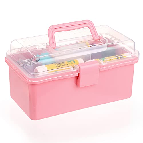 BTSKY-Small-Plastic-Storage-Box-with-Lid-Lock-Art-Supply-Storage-Organizer-with-Handled-Removable-Divided-Tray-Multi-use-Small-Storage-Container-Portable-Sewing-Box-for-Art-Sewing-Supplies-Pink BTSKY-Small-Plastic-Storage-Box-with-Lid-Lock-Art-Supply-Storage-Organizer-with-Handled-Removable-Divided-Tray-Multi-use-Small-Storage-Container-Portable-Sewing-Box-for-Art-Sewing-Supplies-Pink