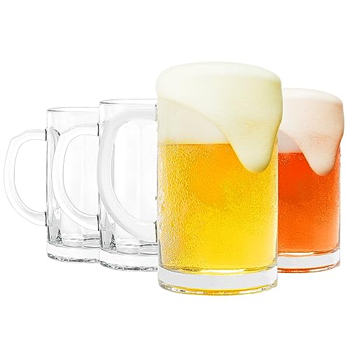 Comparison: Best Freezer Beer Mugs 5 4 Pack Heavy-Duty Glass Mugs - 16oz Beer Glasses, Large with Handle, Freezer Safe, Classic Beer Mug Set for Bar & Beverages