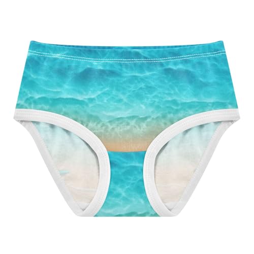 Toddler Girls Underwear 2t Cotton Cute Panties Girl Stylish Kids Briefs Undies Turquoise Starfish Sandy Beach