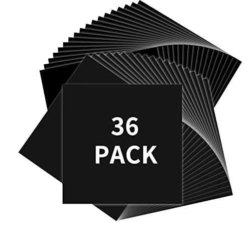 Image of IModeur Matte Black Permanent Vinyl (12 inch x 12 inch) 36 Pack Permanent Vinyl Bundle for Silhouette, Cameo Cutters, Signs, Scrapbooking, Craft Die Cutters,Cups