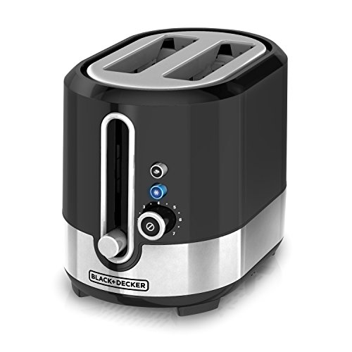 BLACK+DECKER TR2200SBD 2-Slice Extra Wide Slot Toaster, Black/Silver