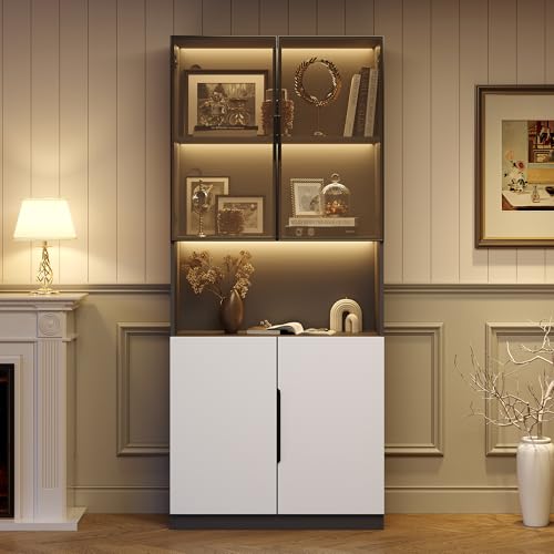 Ktipm Vitrina Expositora Moderna con LED y 2...