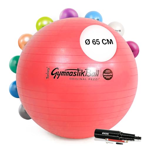 DiMio Gymnastikball 55-65 Cm - Berstsicherer PVC Ball Mit Pumpe, 7 Farben Zur Auswahl