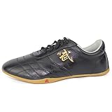FJJLOVE Zapatos de Artes Marciales, Zapatos de Taekwondo Karate Kung Fu Tai Chi Boxing Sport Gym Zapatillas de Artes Marciales para Hombres Mujeres Niños Niños Adolescentes Adultos,Negro,43