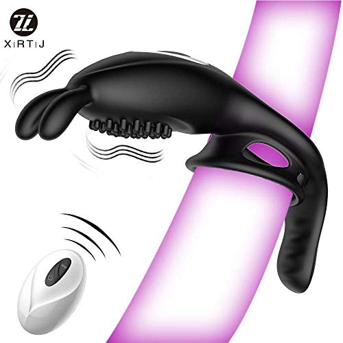 XRTJ Juguete De Masaje De Amor Suave Masaje De Punto G Vaginal Vibración Múltiple çô-çkr-i-ng Anillo De Camiseta para Hombre