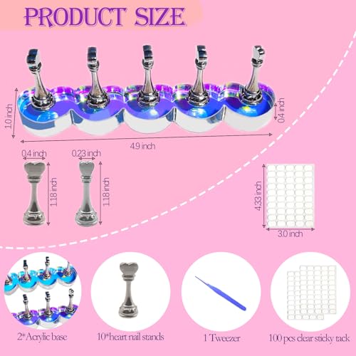 2 sets Soporte para Uñas Elegante Aurora con 100 Cintas miniatura 2