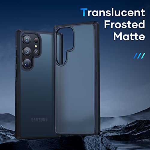 Simtect Shockproof For Samsung Galaxy S23 Ultra Case [Military Grade Drop Tested] [Ultimate Silky Touch] Translucent Matte Hard Back & Soft Edge Slim Protective Case For Galaxy S23 Ultra 6.8", Black #TOP6