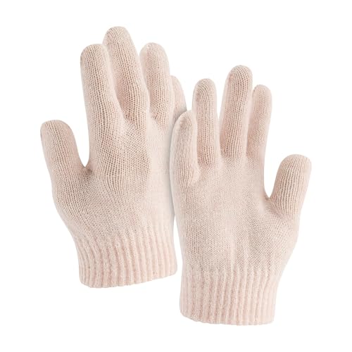 Hello Kitty Beanie Hat and Gloves Set, Girls Cuffed Marled Winter Knit Cap with Pom and Matching Mittens, Pink, One Size3