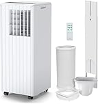  9000 BTU Portable Air Conditioner, 3-in-1 AC Unit with Cooling, Dehumidifier, Fan, 2 Speeds, 24H Timer, Sleep Mode, Quiet, Remote, Window Kit for Home & Office Up to 300sq.ft [Energy Class a]