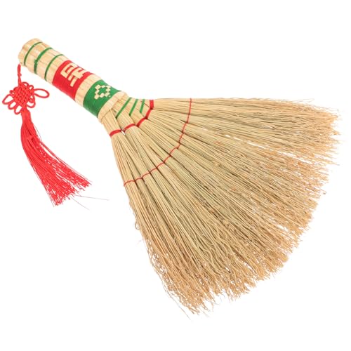 CONGARTENO 風手編みほうき 手持ちコンパクト掃除用具 室内デスクトップほうき 高密柔軟毛で隙間掃除 家用便利清掃ブラシ