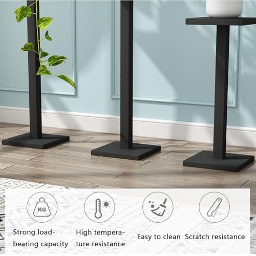 Support à plantes carré noir extérieur et intérieur porte-pot 100x24cm - 6