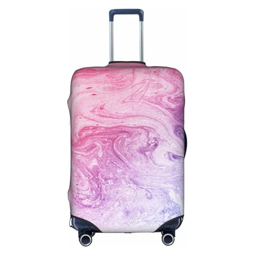 Colorful Marble Pastel Pink Blue Purple Printed Luggage Cover Elastic, Washable, Universal Fit 18-32 Inch Travel Suitcase Cover Easy To Identify