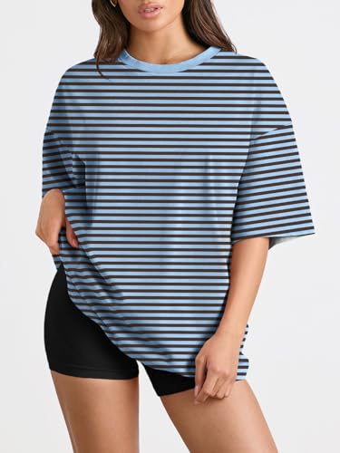 Image of Trendy Queen Womens Oversized T-Shirts Short Sleeves Workout Tops | Casual Summer Gym Tees Plus Size Fashion Clothes 2026
