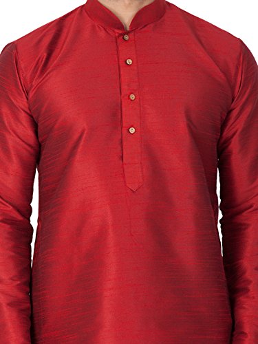 Image of VASTRAMAY Men's Silk Blend Kurta and Dhoti Set