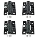ZZHXSM 4pcs Adjustable Torque Hinge Black Door Hinge Nylon Plastic Butt Hinge for Wooden Box Furniture Electric Cabinet Hardware