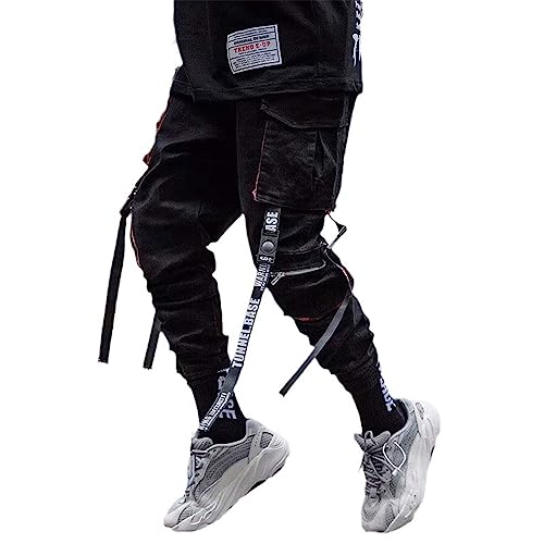Cool Men's Streetwear Jogger Pants Loose-Fit Hip Hop Long Pants Casual Men's Pants