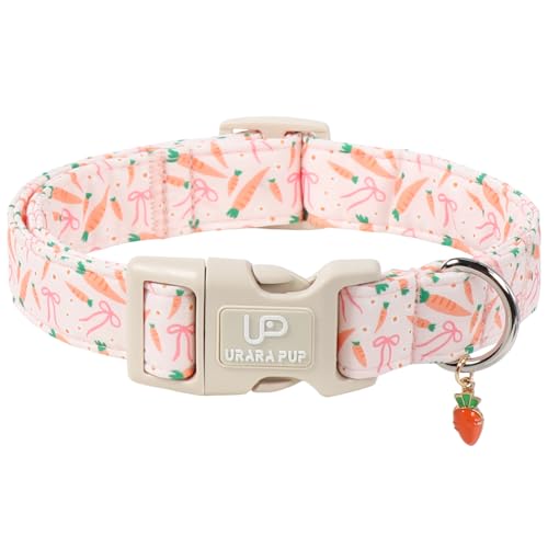 Image of Easter Day Dog Collar, UP URARA PUP Easter Bunny Adjustable Pet Collar with Quick Release, Colorful Rabbits Dog Collars for Small Medium Large Dogs