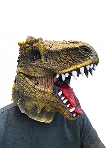 PartyHop Máscara de dinosaurio T-rex con cabeza de animal de láte...