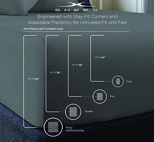 Sheex Arctic Aire Max Sheet Set With 2 Pillowcases, 100% Tencel Lyocell Sateen With Coolx Technology (King, White) #TOP7