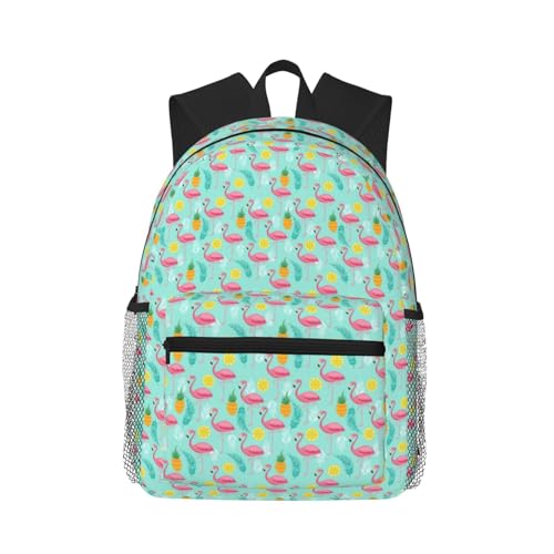 Sac à dos ordinateur portable léger et ergonomique imprimé flamant rose