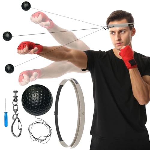 Wcmxdg Boxing Reaktionsball Training | Reaktion Fitness Training | Mit Silikon-Stirnband - Für Wohnzimmer Reise Fitnessraum Männer Frauen Sportbegeisterte