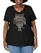 Just My Size Womens Short Sleeve Graphic Tee, 4X, Whoot Black