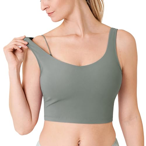 Image of MOMANDA Women's Nursing Bras Longline Sports Breastfeeding V Neck Sleeveless Crop Tank Top with Built in Bra