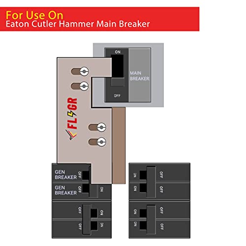 Generator Interlock Kit Compatible with Eaton or Cutler Hammer Vertical Throw CH Series 150 or 200 amp, 2 1/4\" Spacing Between Main and Branch Breakers