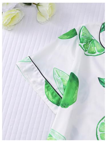 Image of Verdusa Women's 2 Piece Sleepwear Button Down Pajama Sets Short Sleeve Shirt and Shorts