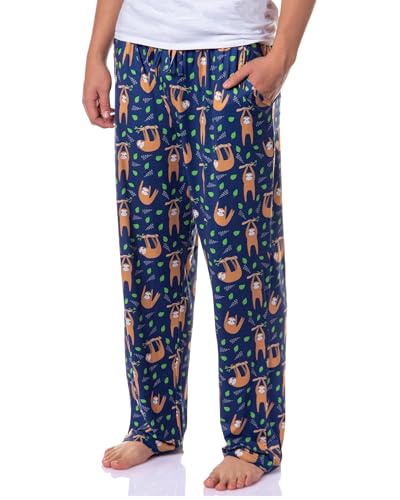 PJammy Men's Sloth Animal Hanging Around Sleep Pajama Pants For Adults