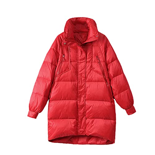 Manteau d'hiver imperméable femme duvet de canard doudoune chaude rouge S