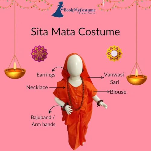 Image of BookMyCostume Vanwasi Sita Shabri Dussehra Fancy Dress Costume 7-8 years